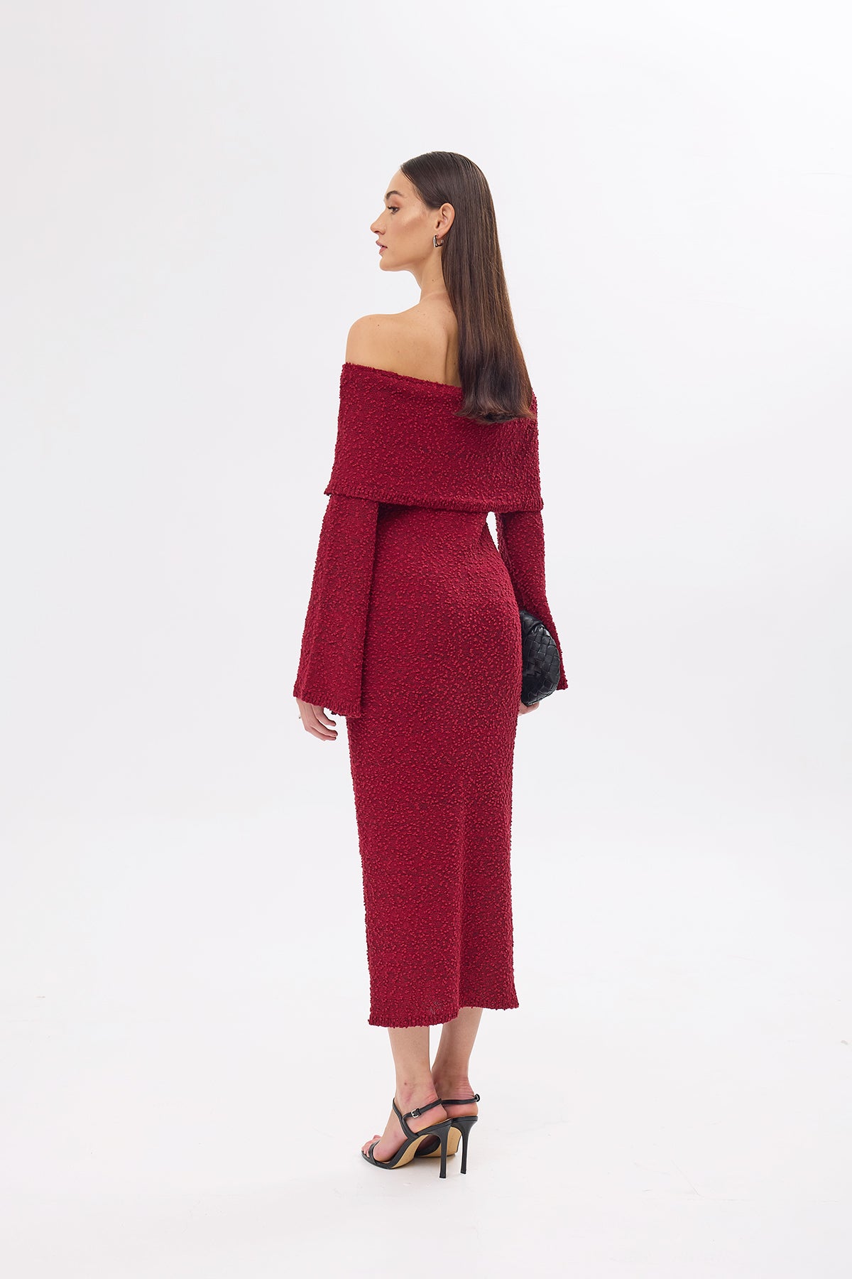 Dora Knitted Burgundy Dress