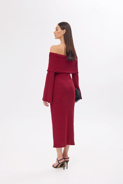 Dora Knitted Burgundy Dress