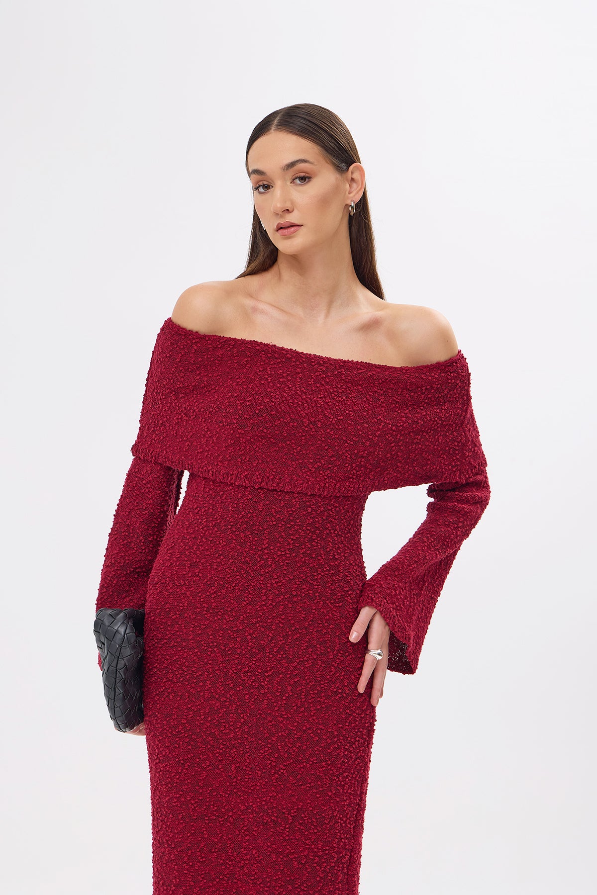 Dora Knitted Burgundy Dress