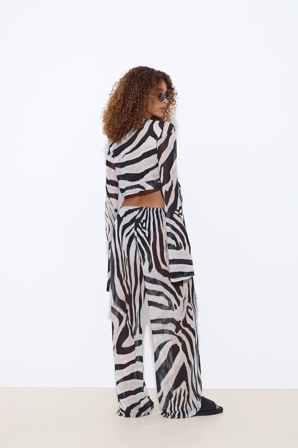 Zaluna Zebra Printed Mesh Pants