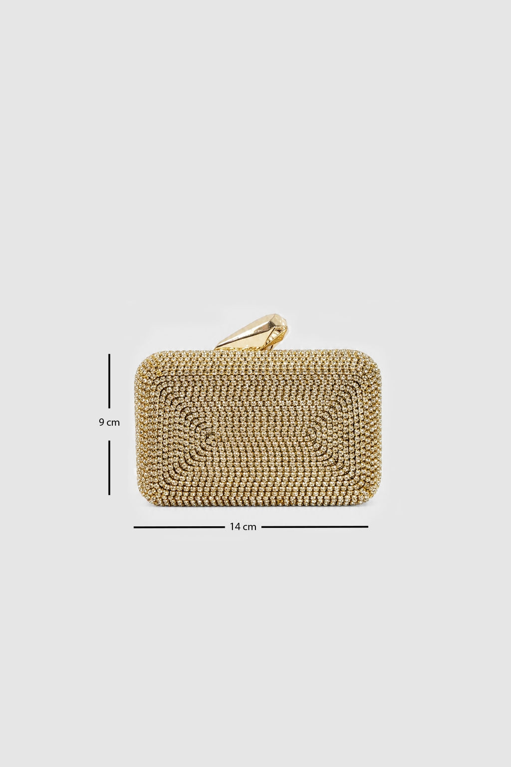 Eloura Light Gold Crystal Evening Clutch