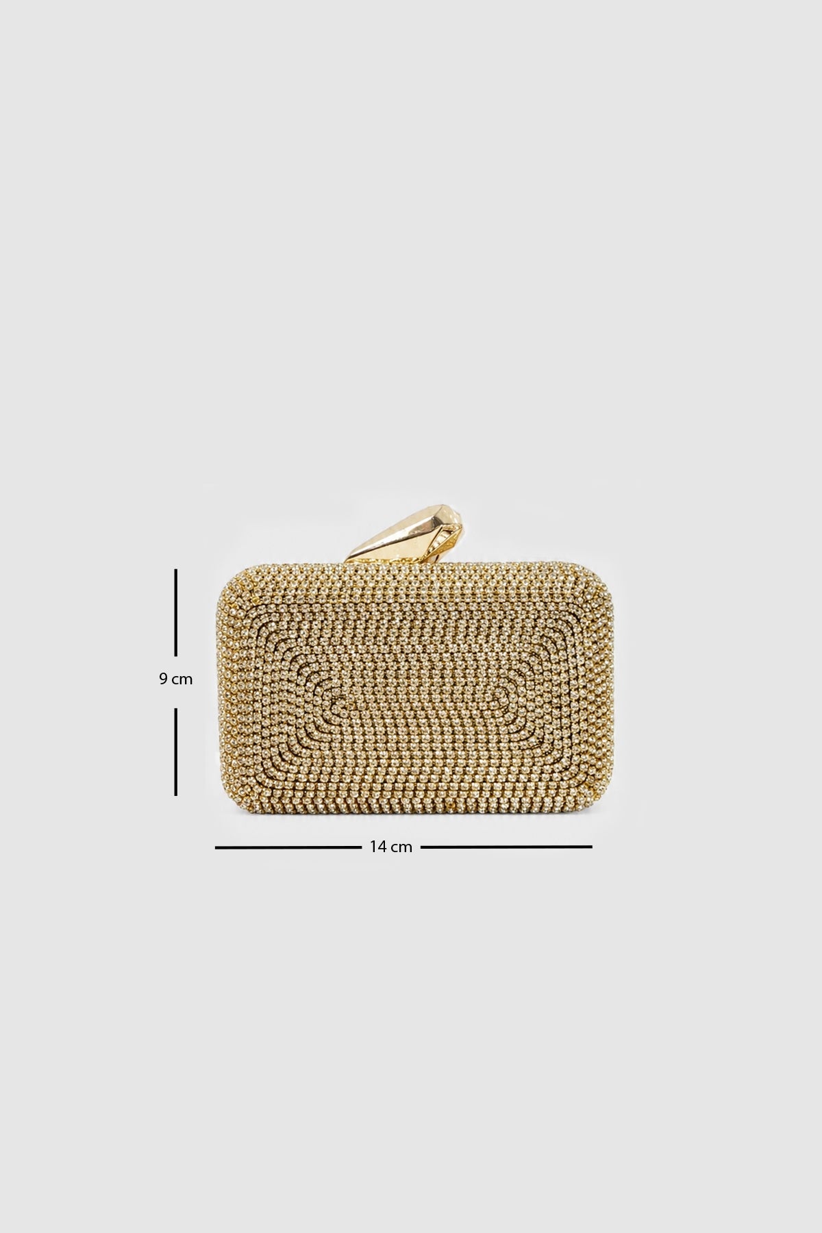 Eloura Light Gold Crystal Evening Clutch