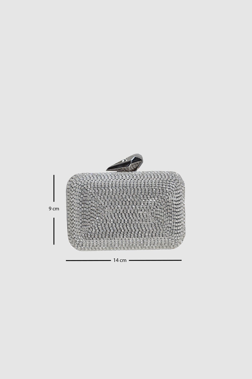 Eloura Silver Crystal Evening Clutch