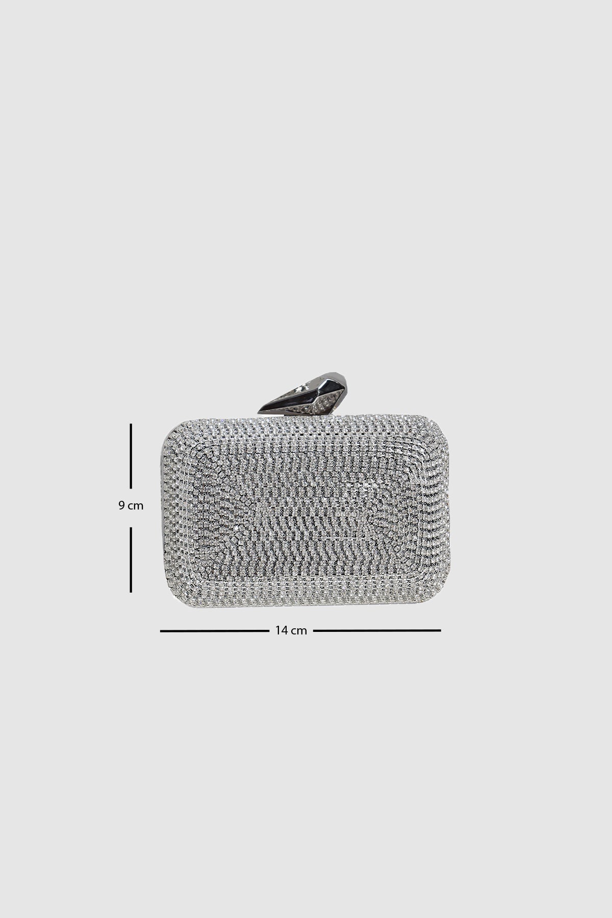 Eloura Silver Crystal Evening Clutch