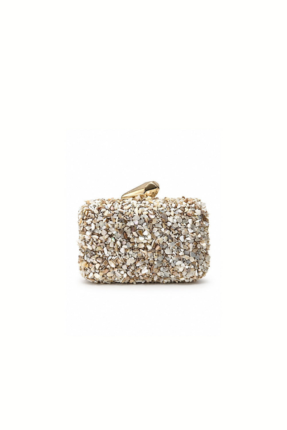 Eloura Bej Sedef İşlemeli Abiye Clutch Çanta