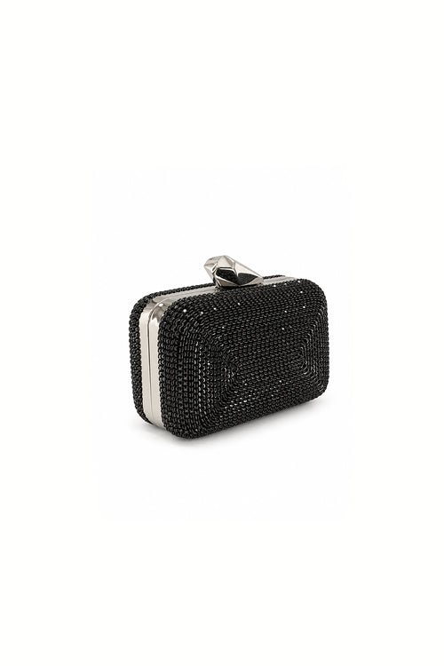 Eloura Black Embellished Evening Clutch