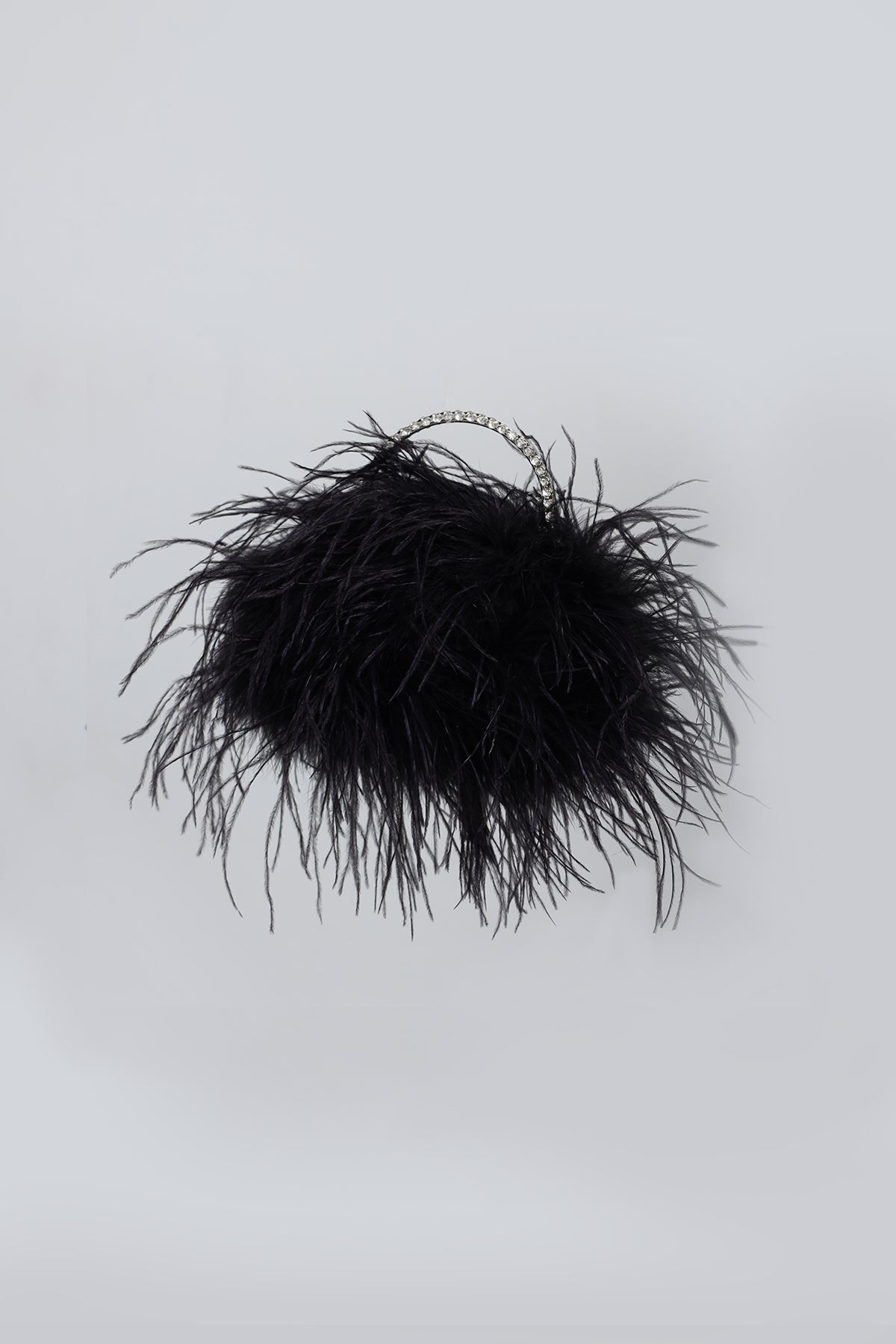 Fleur Black Feathered Evening Clutch