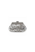 Flore Silver Floral Metal Clutch