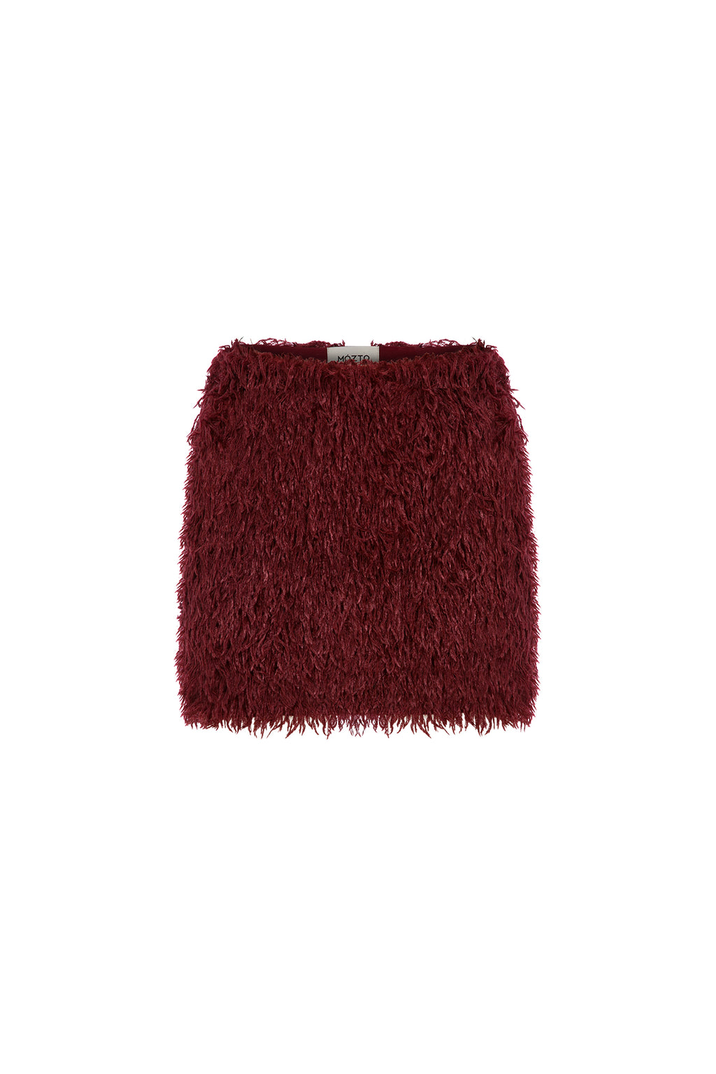 Furelle Feathered Burgundy Mini Skirt