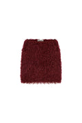 Furelle Feathered Burgundy Mini Skirt