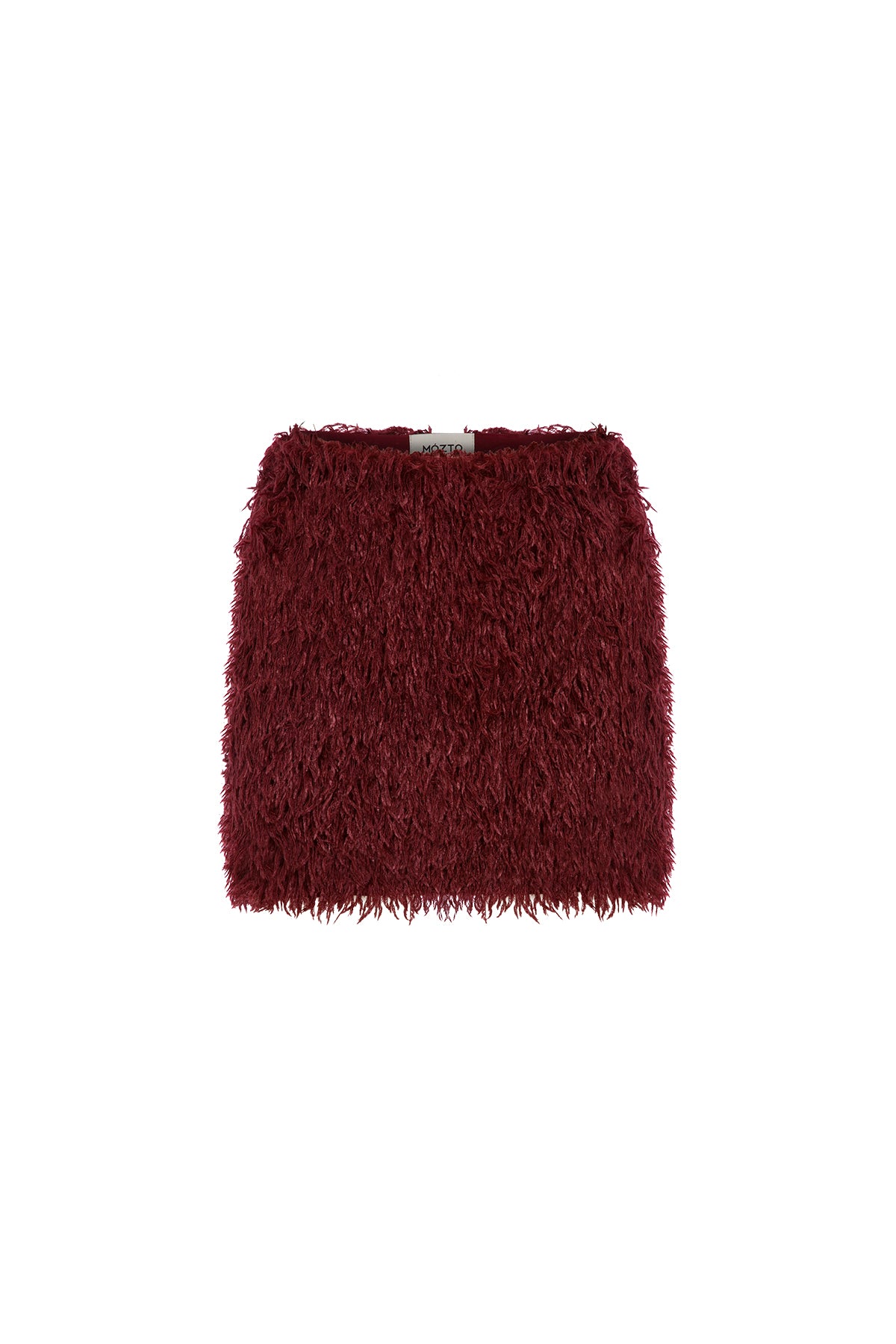 Furelle Feathered Burgundy Mini Skirt