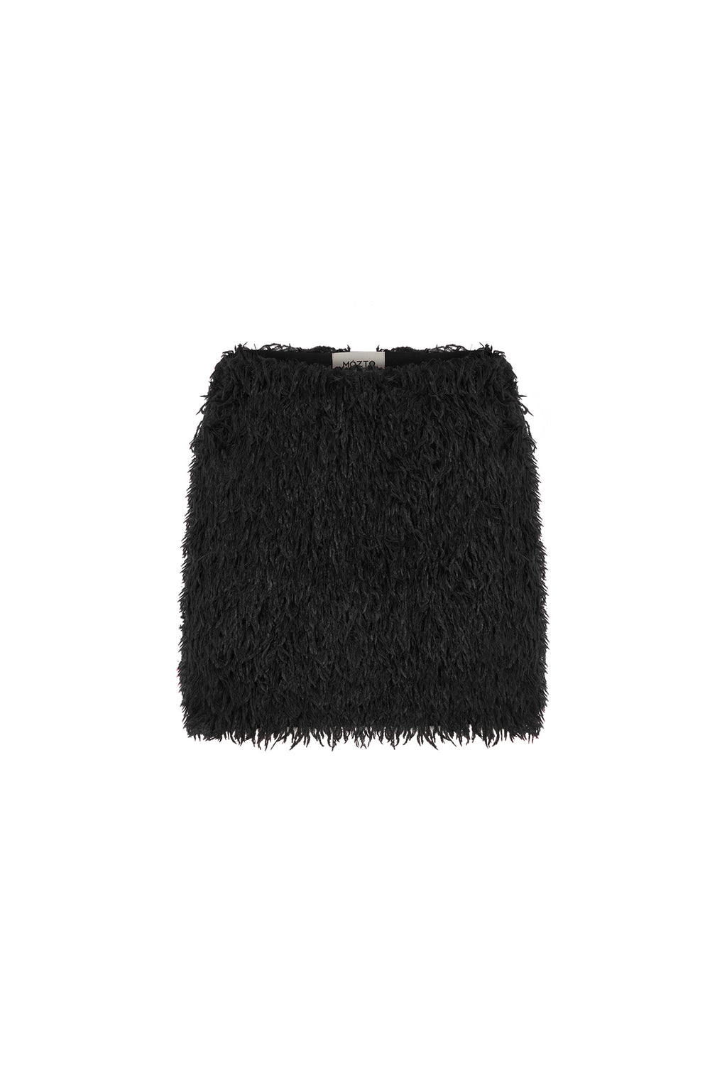 Furelle Feathered Black Mini Skirt