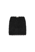 Furelle Feathered Black Mini Skirt
