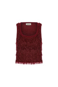 Furenne Feathered Burgundy Tank Top