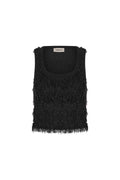 Furenne Feathered Black Tank Top