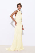 Halley Halter Yaka Green Maxi Elbise