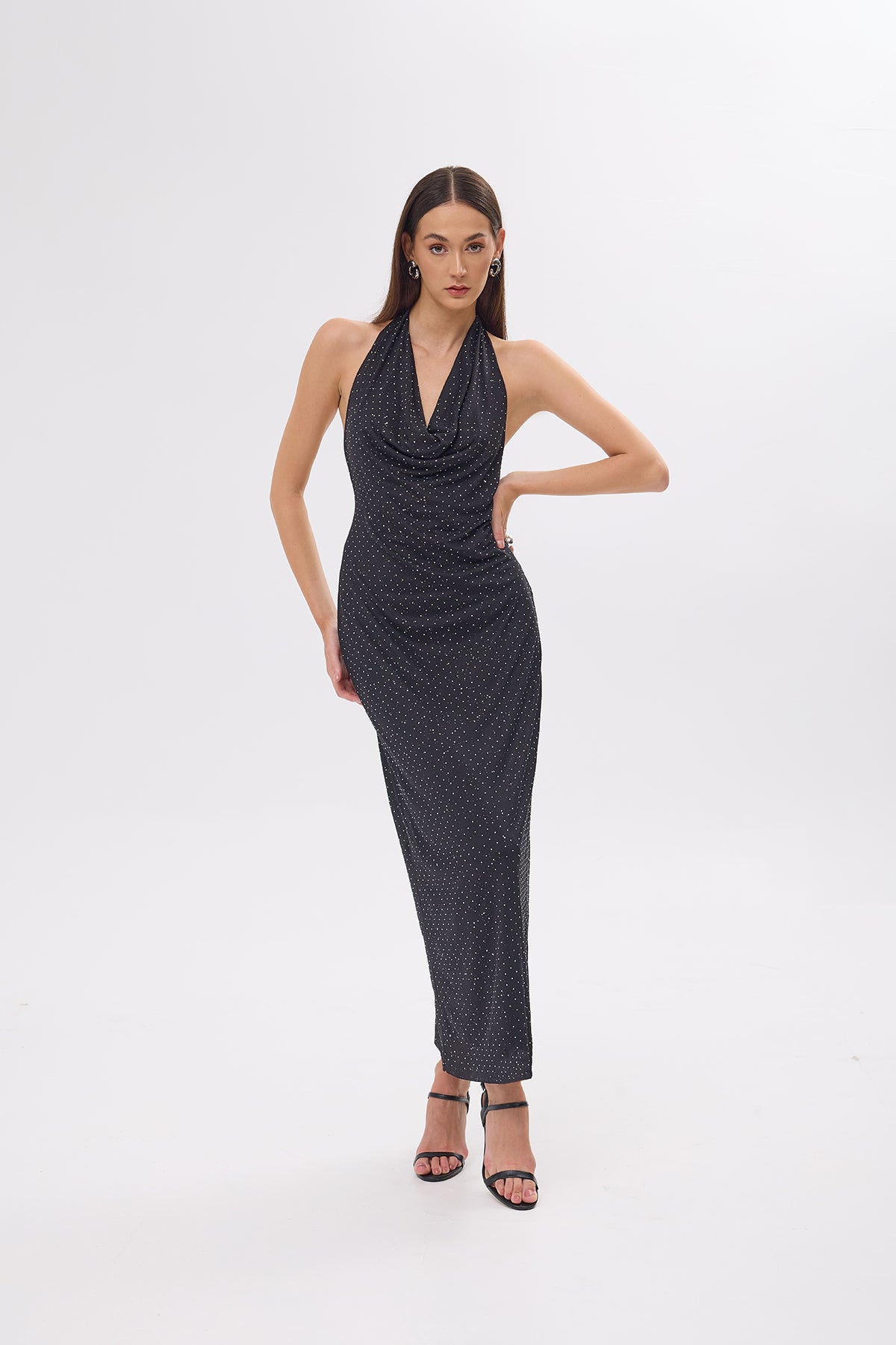 Helene Black Halter Neck Dress