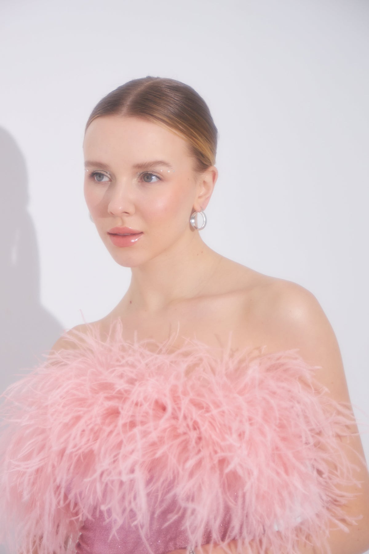 Liana Feathered Pink Mini Dress