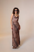 Jace Satin Leopar Print Maxi Slip Dress