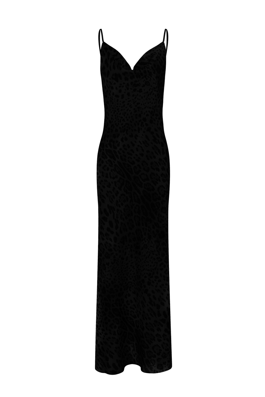 Jace Satin Black Maxi Slip Dress