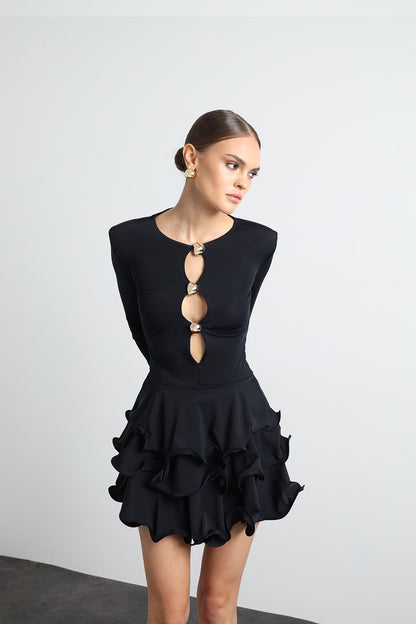 Julisse Mini Siyah Elbise