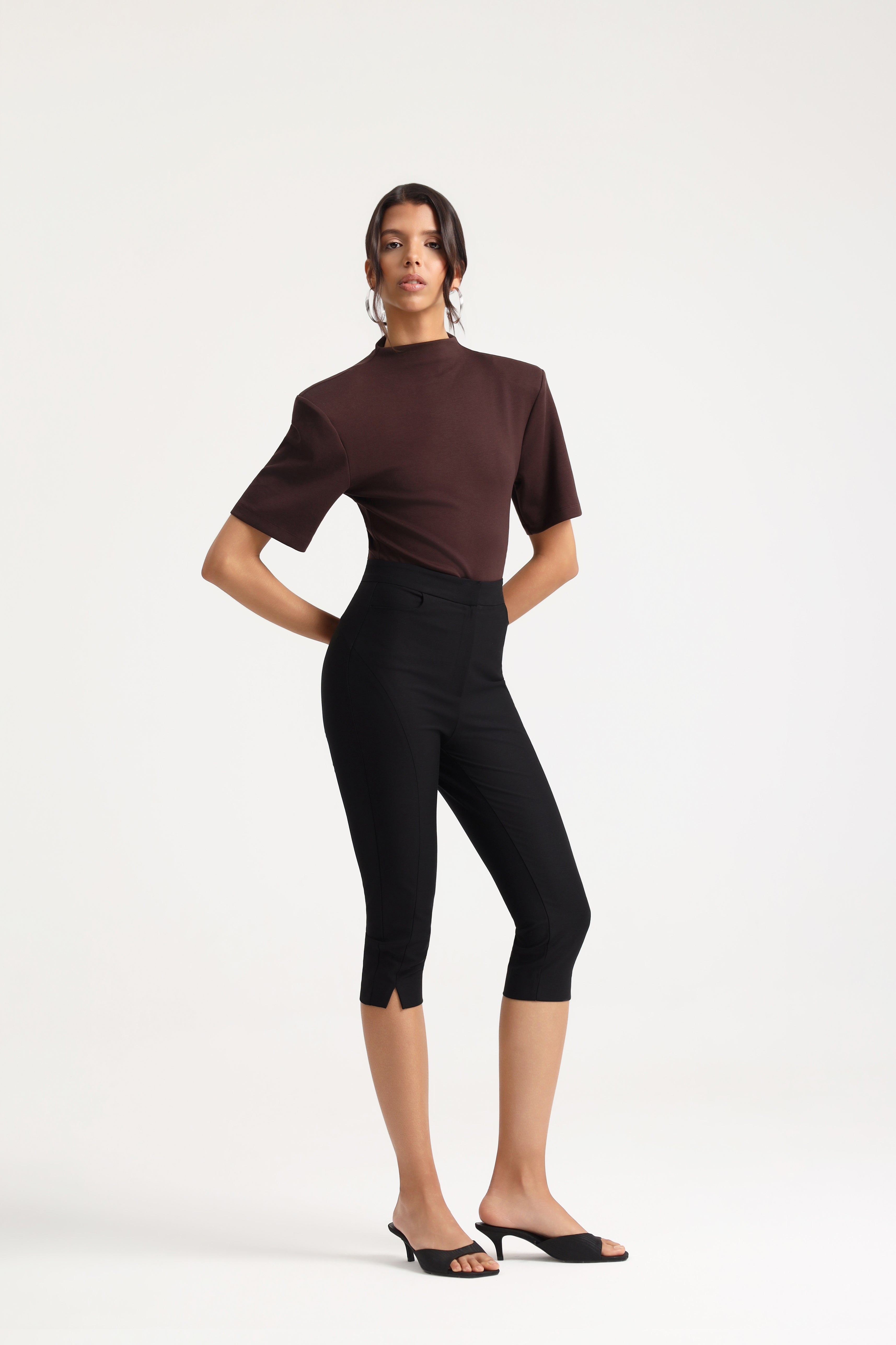 Kaia Black Capri Pants