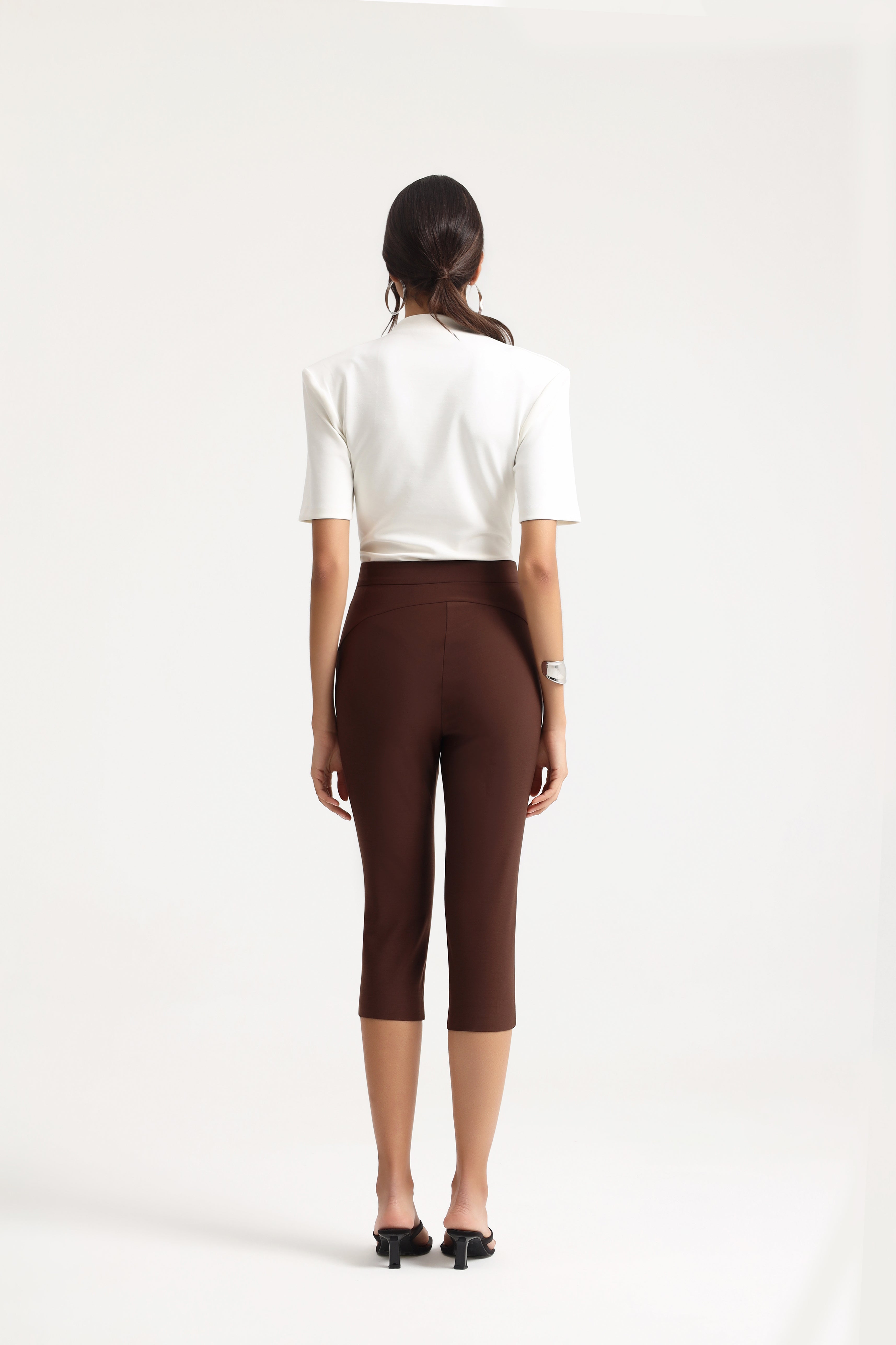 Kaia Brown Capri Pants