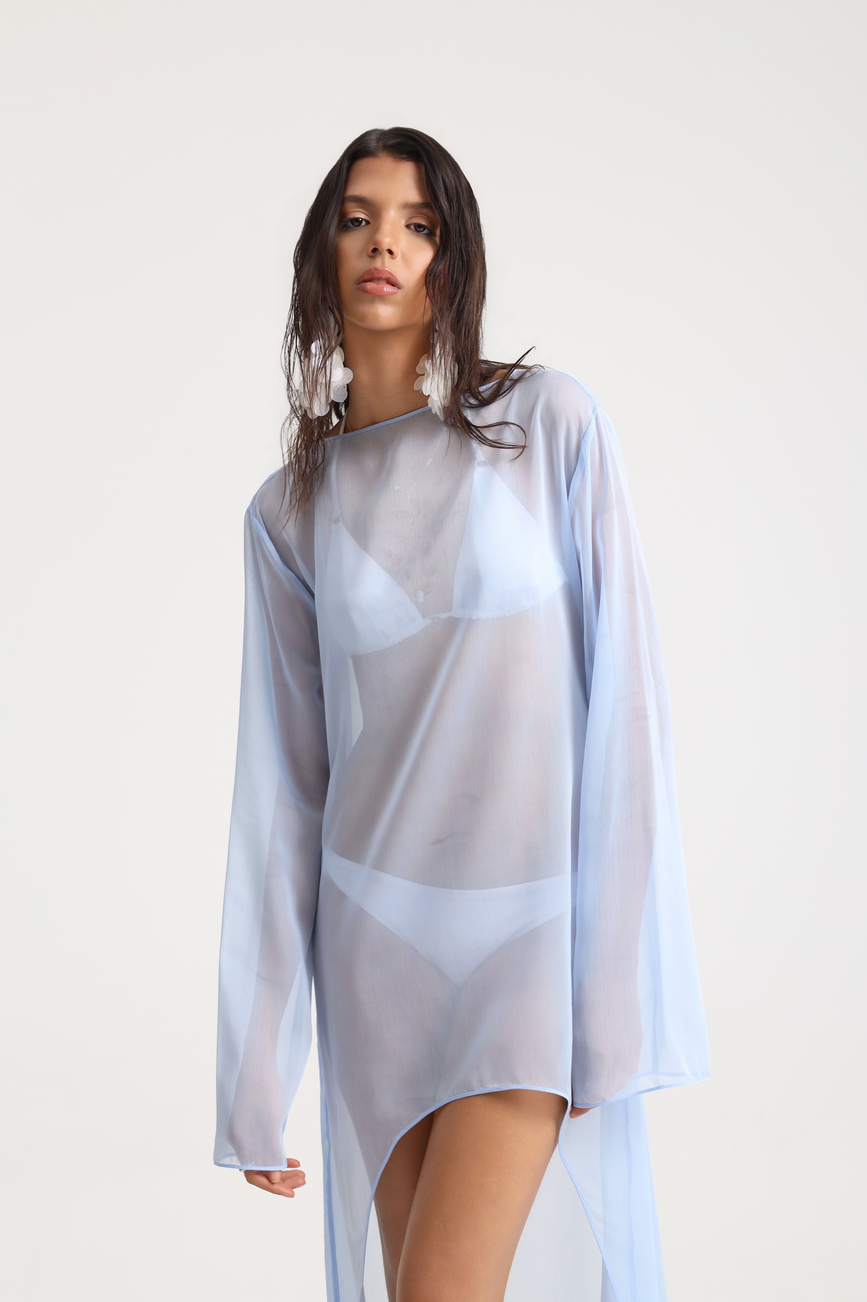 Kea Chiffon Baby Blue Beach Dress