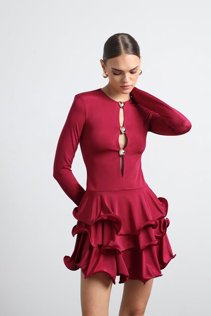 Julisse Mini Bordo Elbise