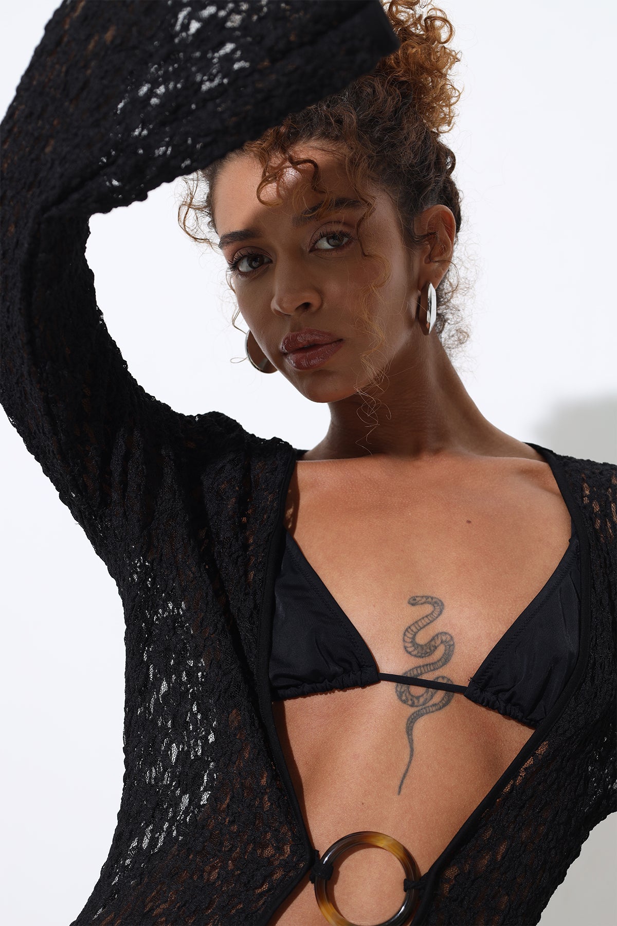 Liora Lace Black Beach Dress