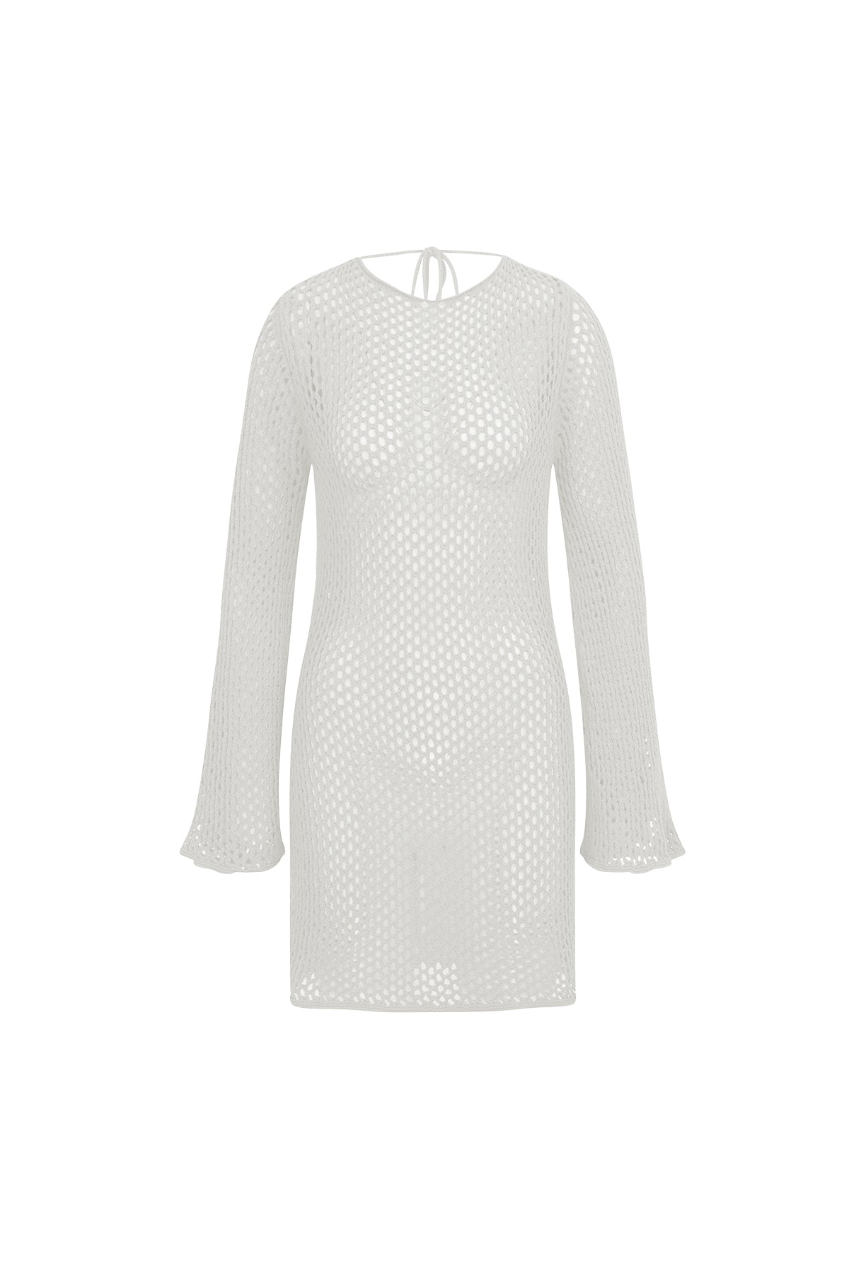Luna Knitted White Mini Beach Dress