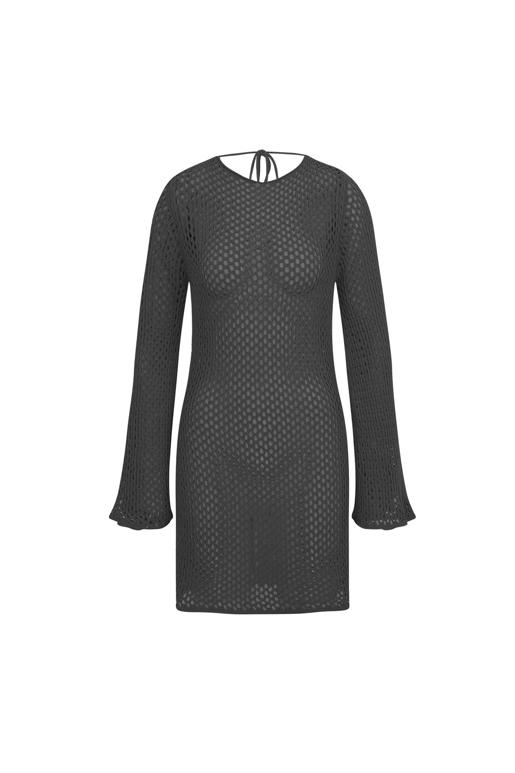 Luna Knitted Mini Black Beach Dress