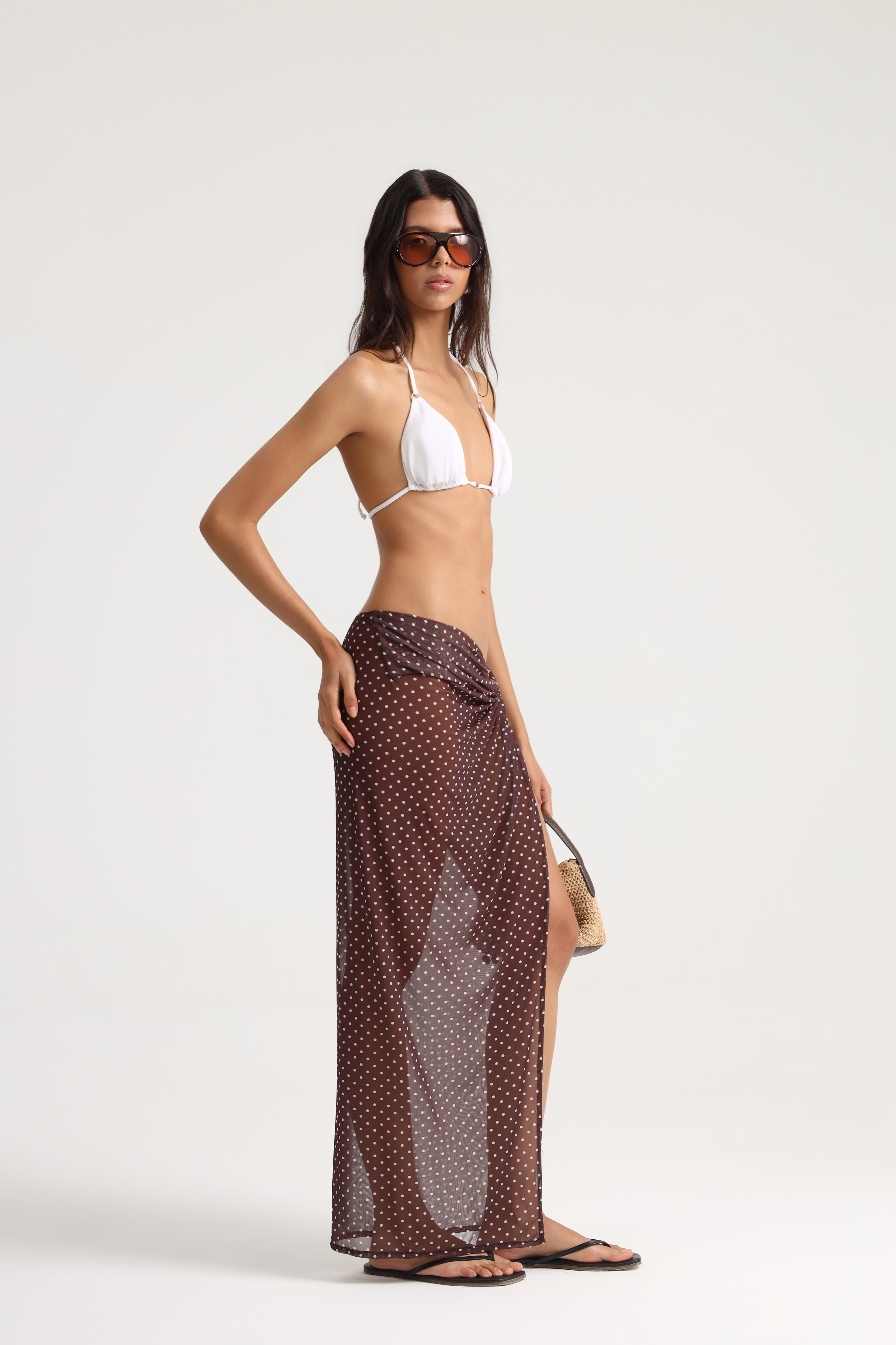 Lysa Brown Polka Dot Beach Skirt