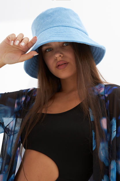 Delphine Towel Bucket Hat (Blue)