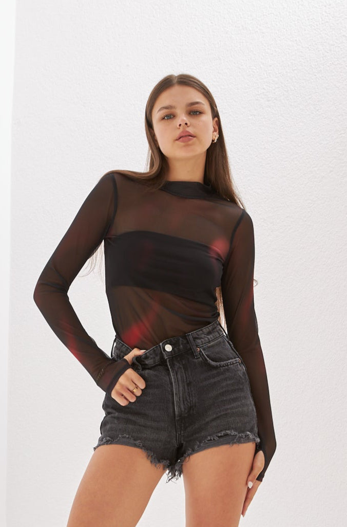 Nora Blury Black Mesh Body