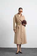 Maxin 100% Virgin Wool Camel Maxi Coat