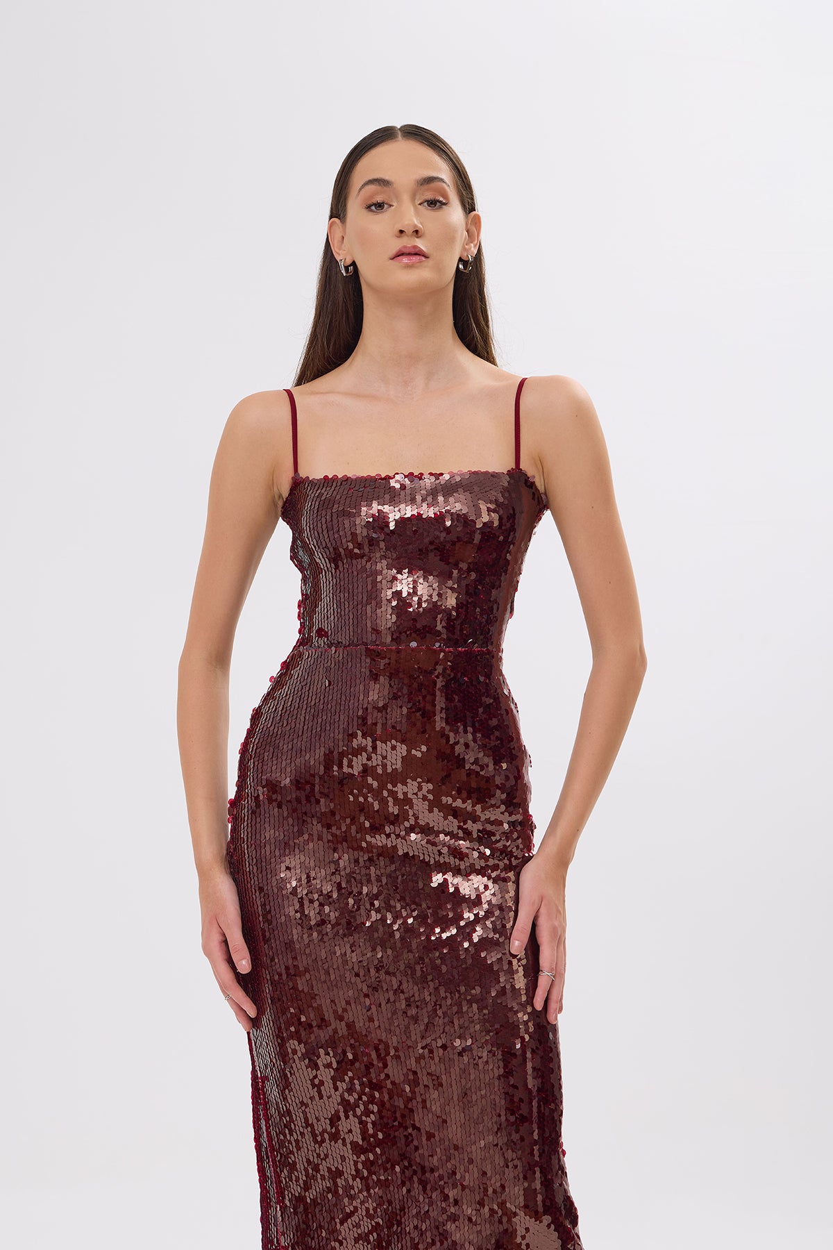 Marley Burgundy Sequined Dress