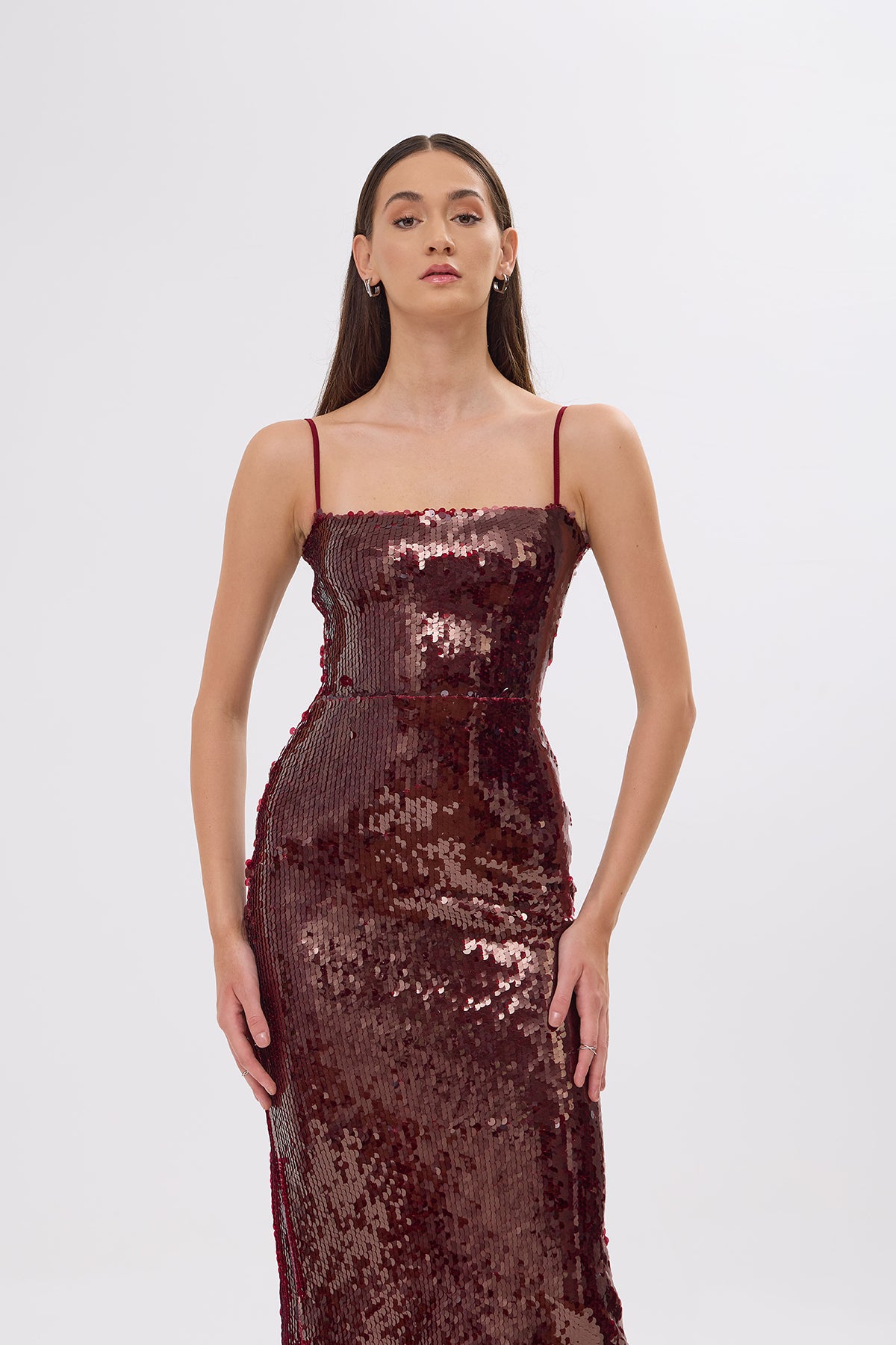 Marley Burgundy Sequined Dress