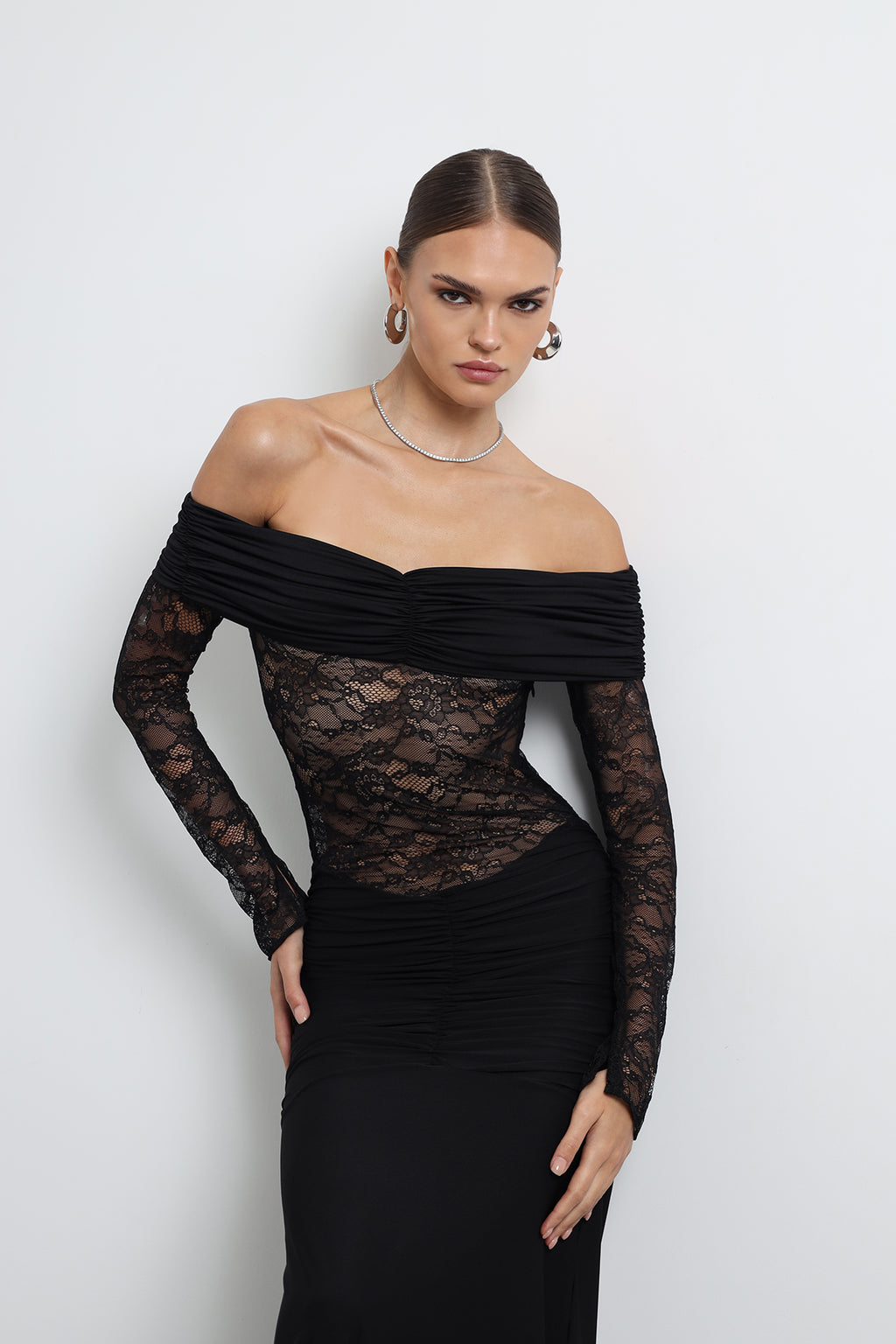 Marne Lace Maxi Black Dress