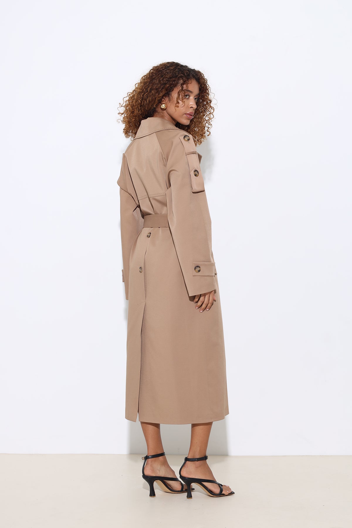 Marvine Maxi Camel Trench Coat