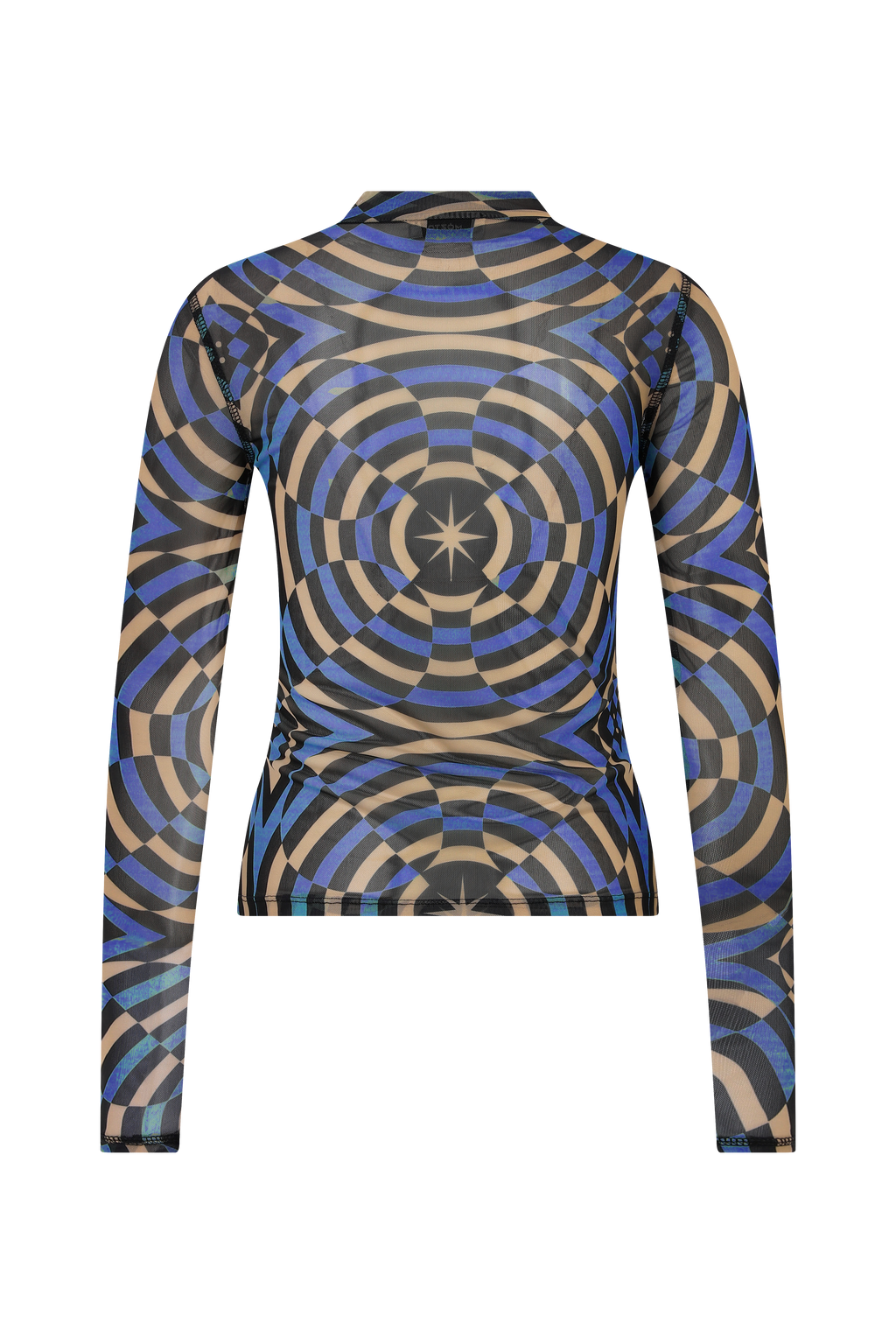 Nora Geometric Printed Blue Mesh Body