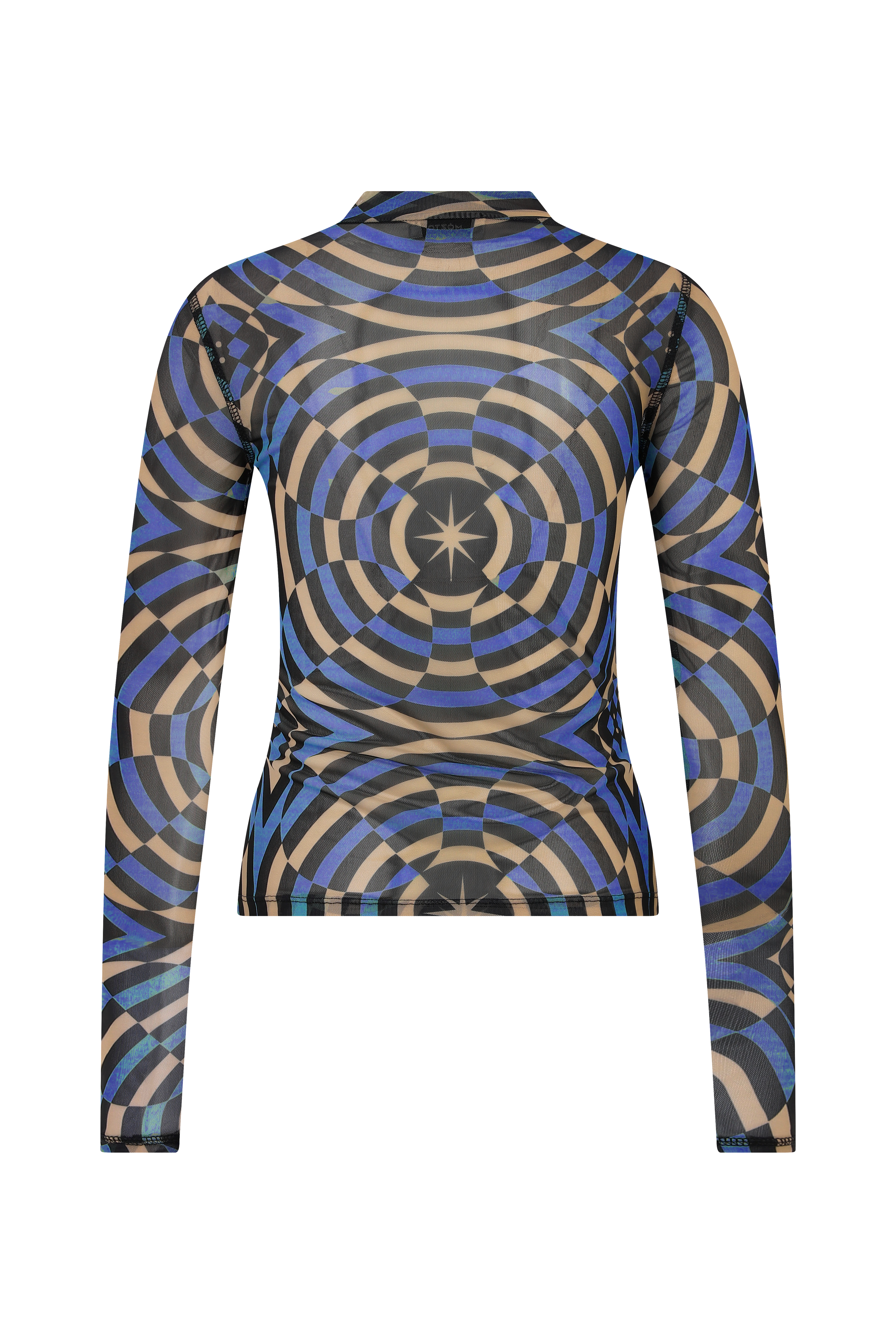 Nora Geometric Printed Blue Mesh Body