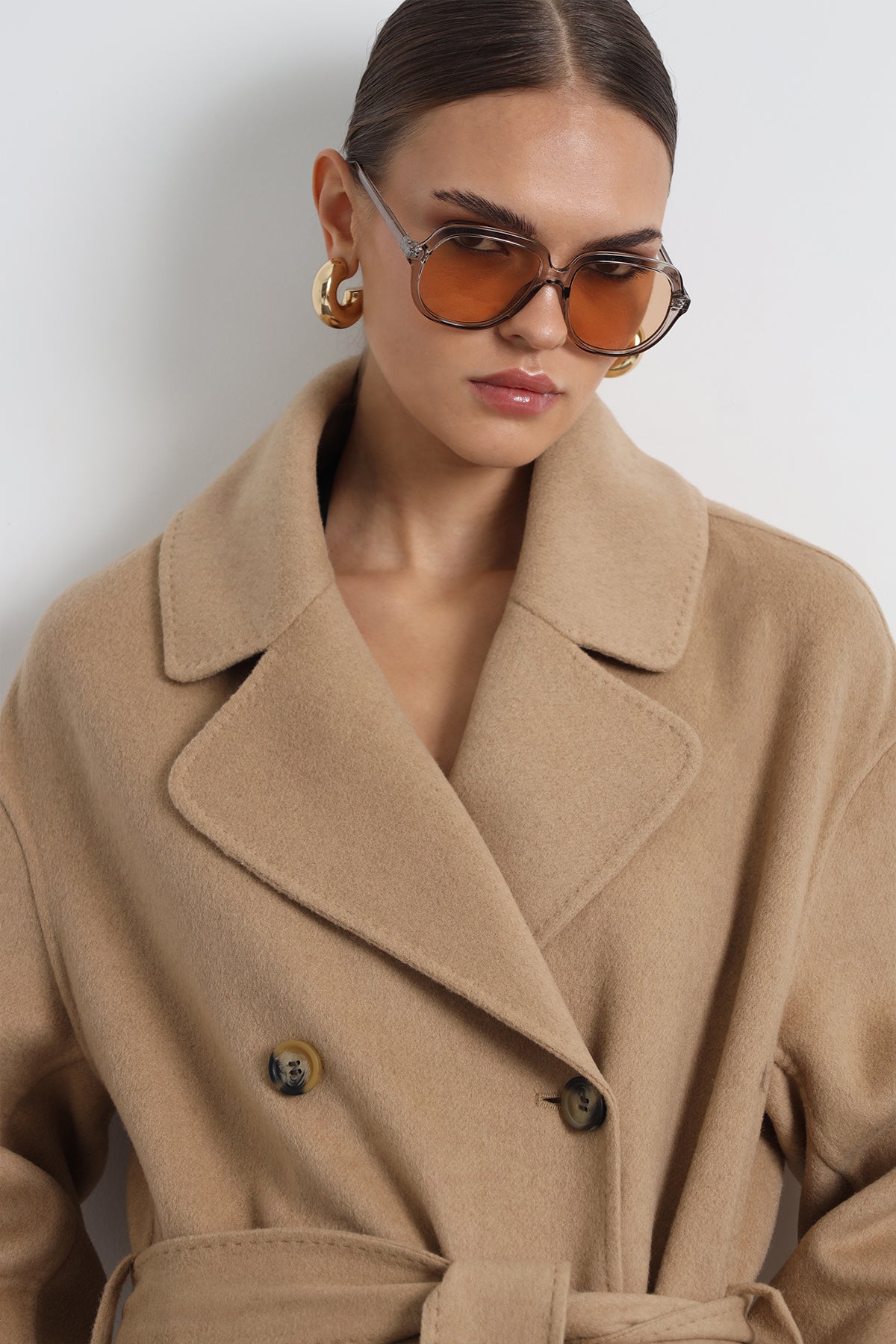 Maxin %100 Yün Camel Maxi Kaban