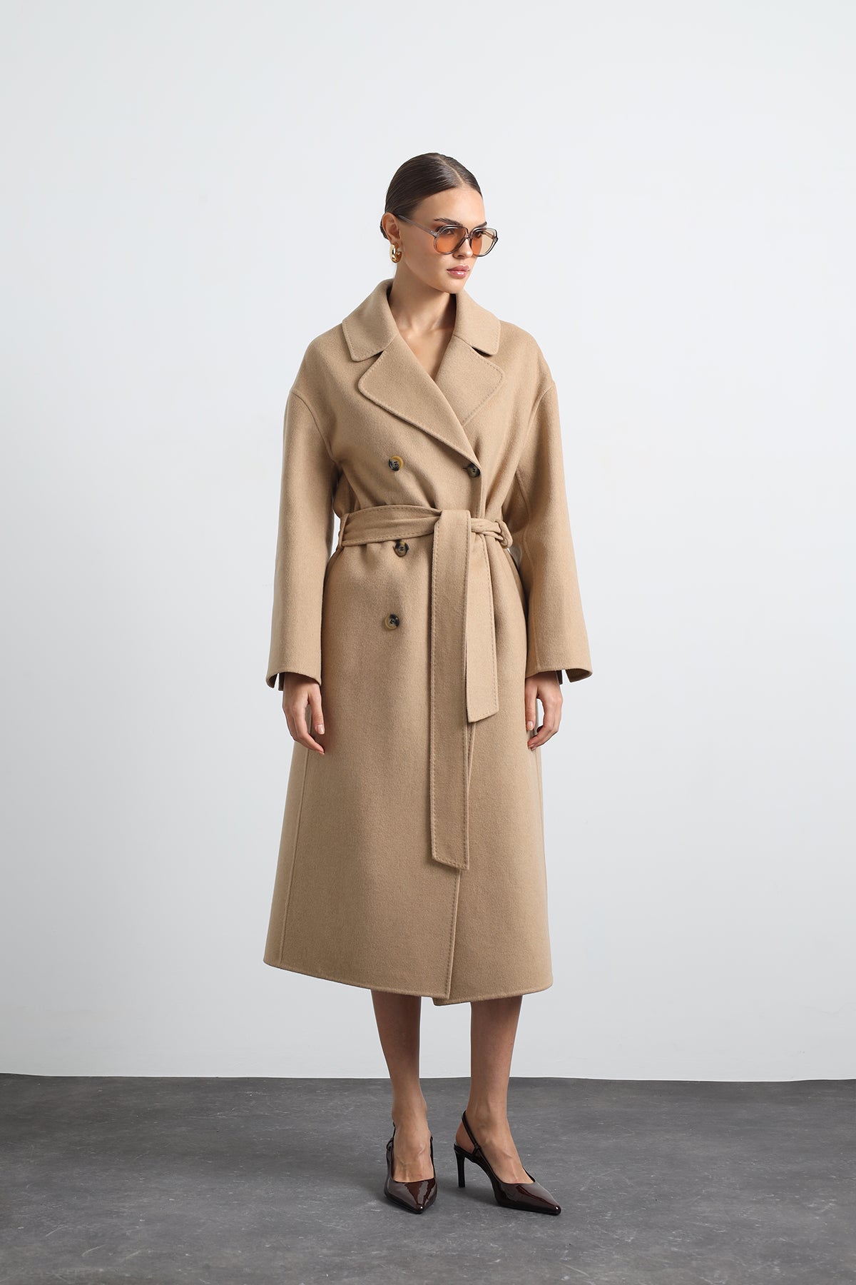 Maxin 100% Virgin Wool Camel Maxi Coat