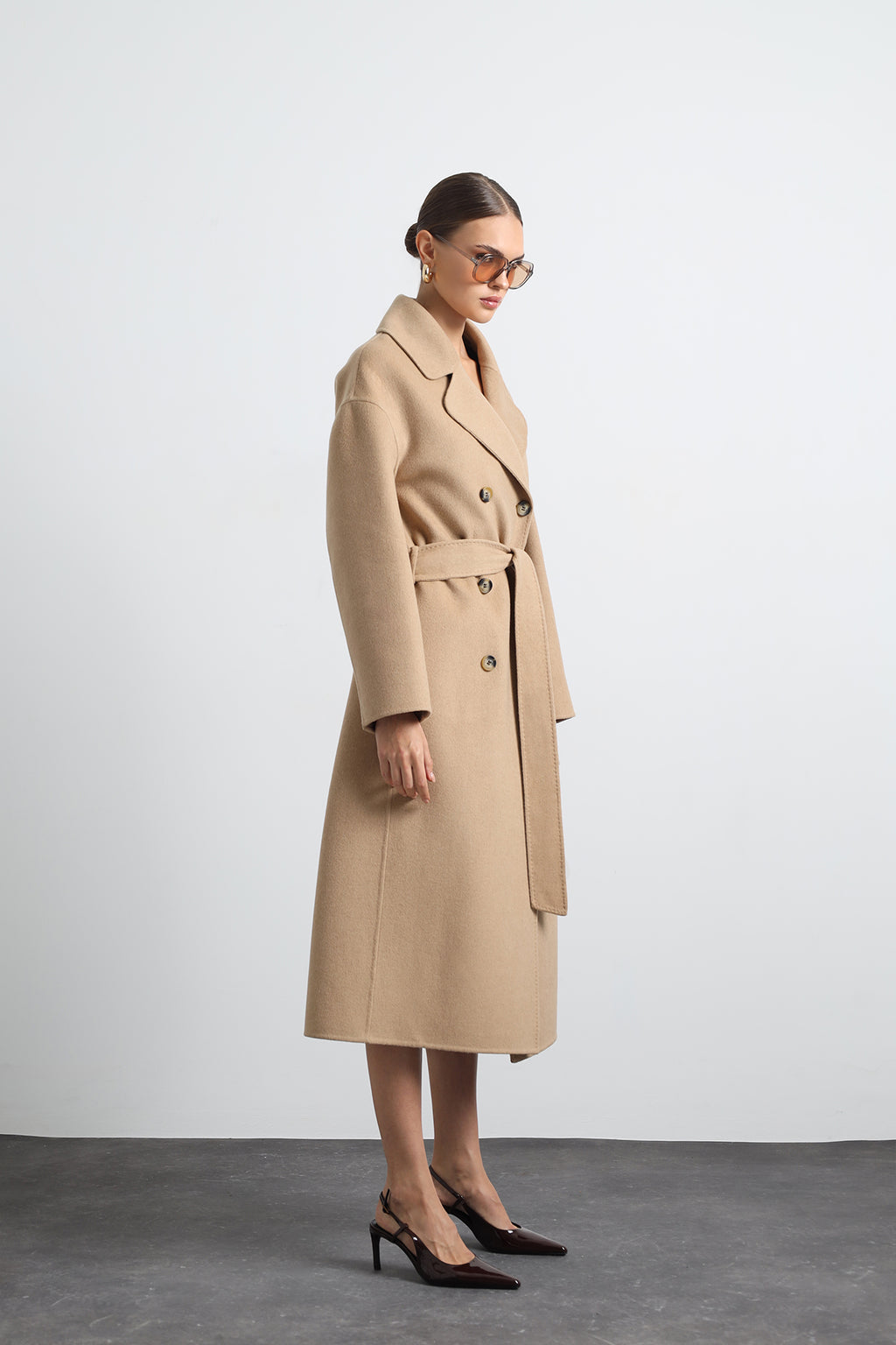 Maxin 100% Virgin Wool Camel Maxi Coat