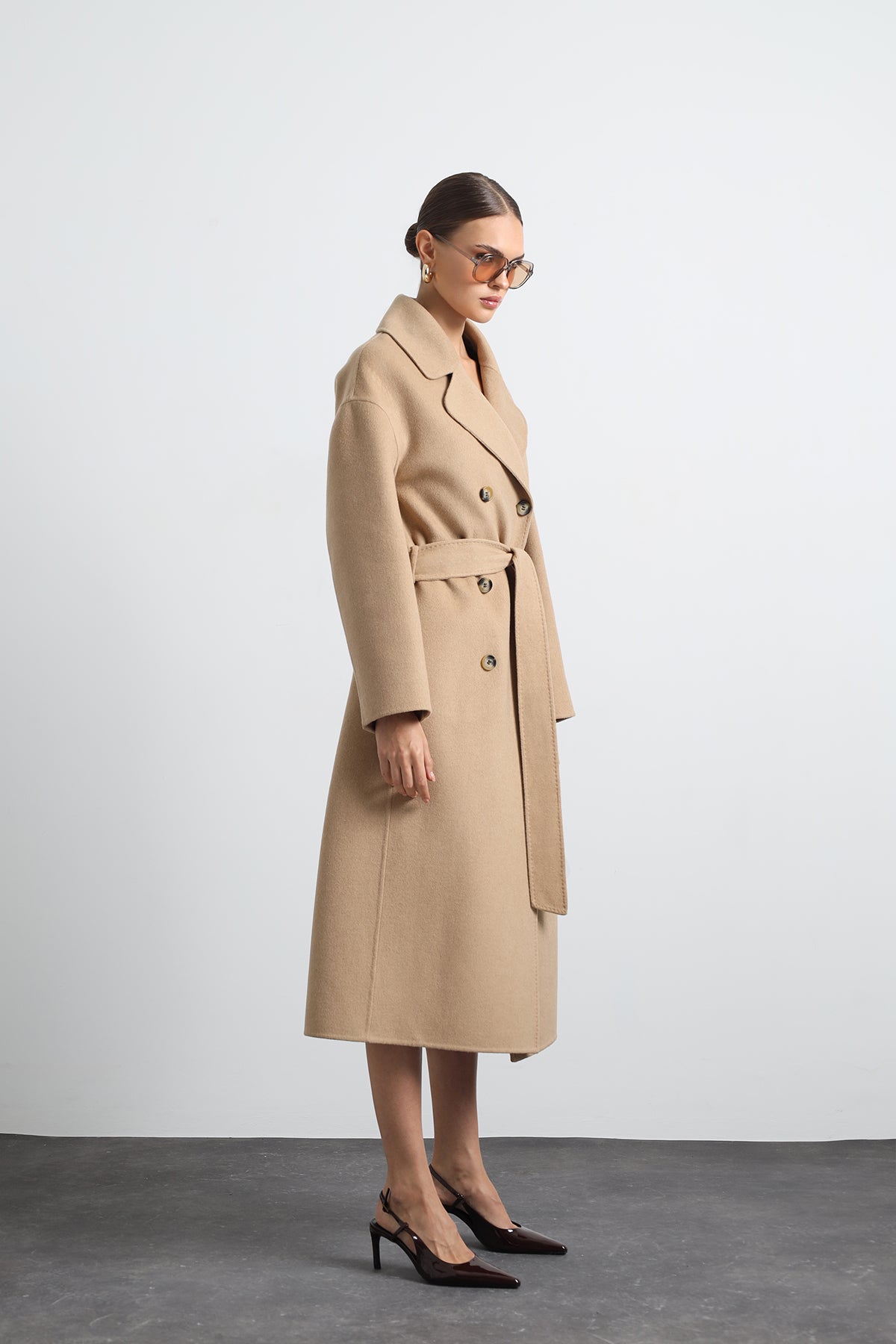 Maxin 100% Virgin Wool Camel Maxi Coat