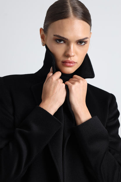Milara 100% Virgin Wool Black  Coat