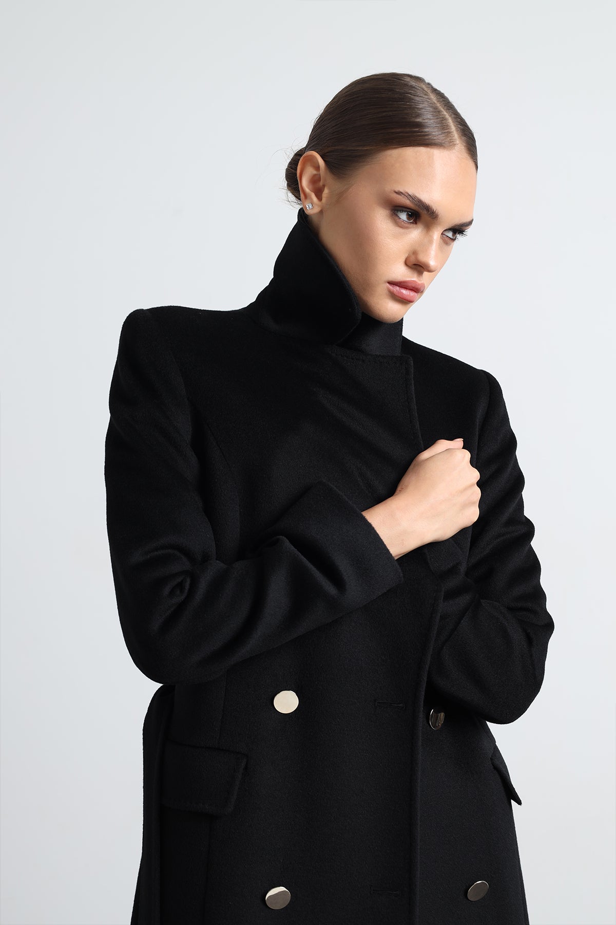 Milara 100% Virgin Wool Black  Coat