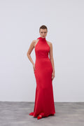 Mirella Red Maxi Satin Dress