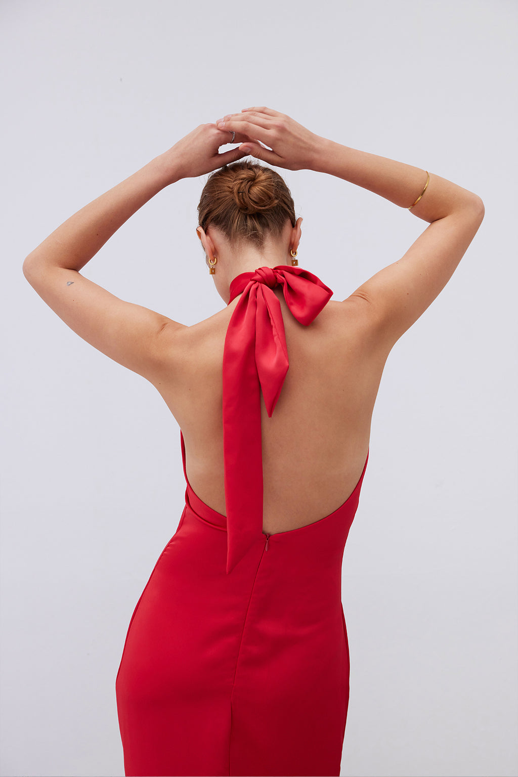 Mirella Red Maxi Satin Dress